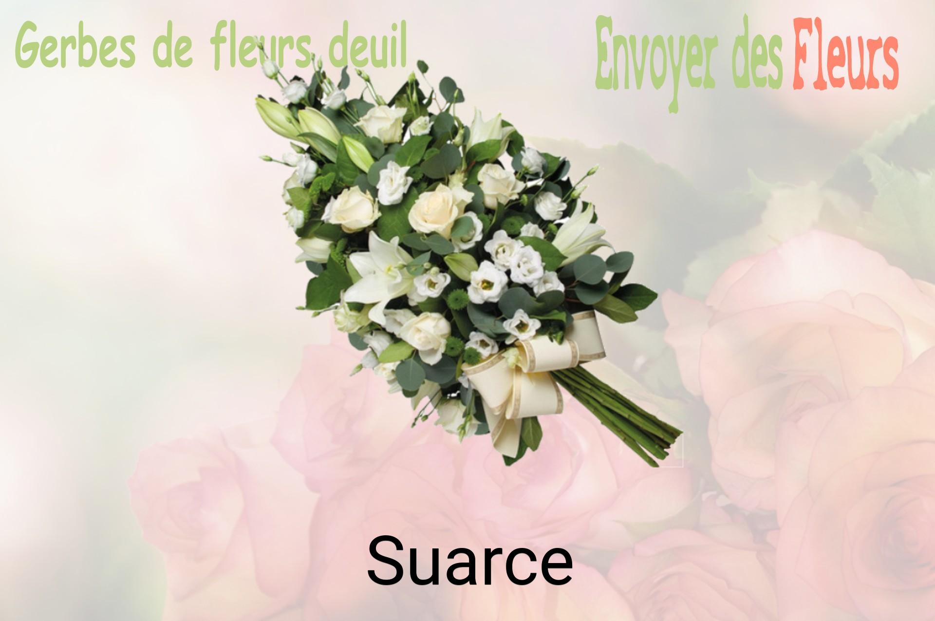 Gerbe de fleurs de deuil livrée à Suarce